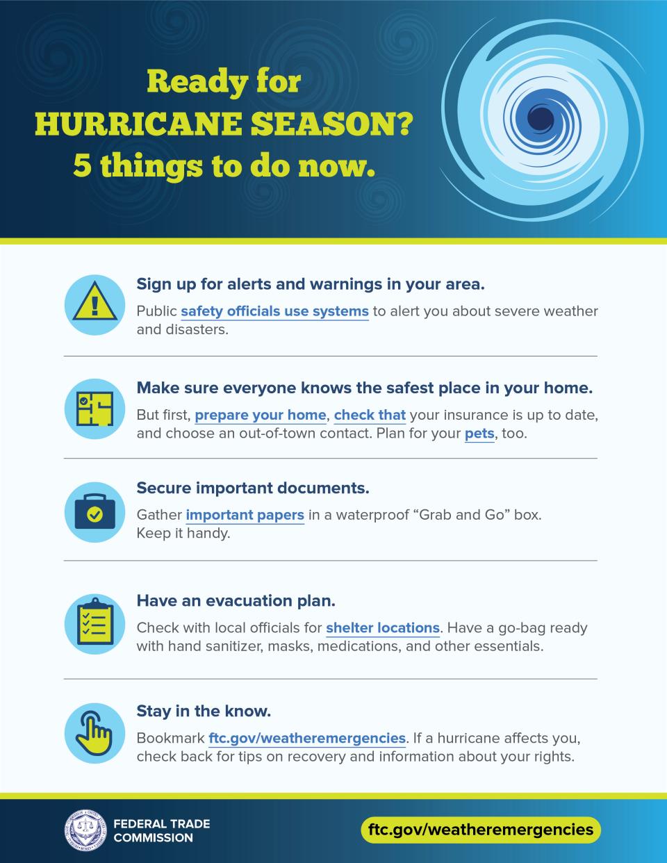 Ready for Hurricane Season? 5 Things to Do Now. Infographic