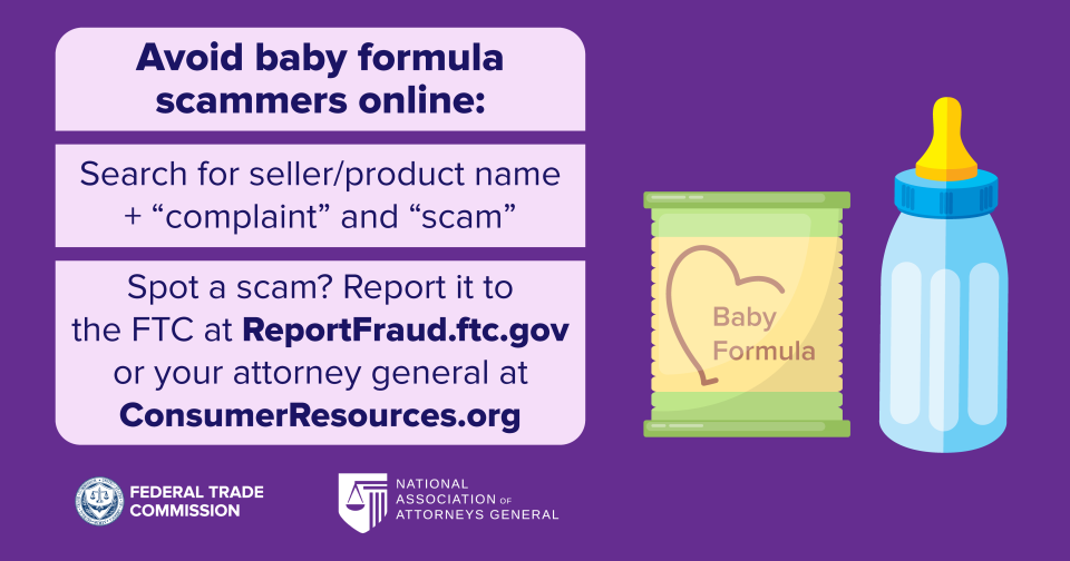 advice for avoiding baby formula scammers online