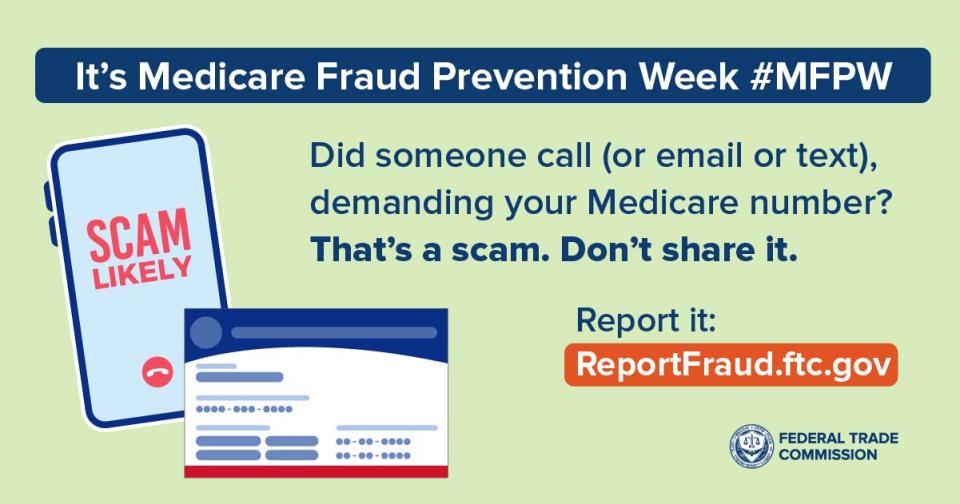 If someone calls, emails, or texts demanding your Medicare card number it's a scam.
