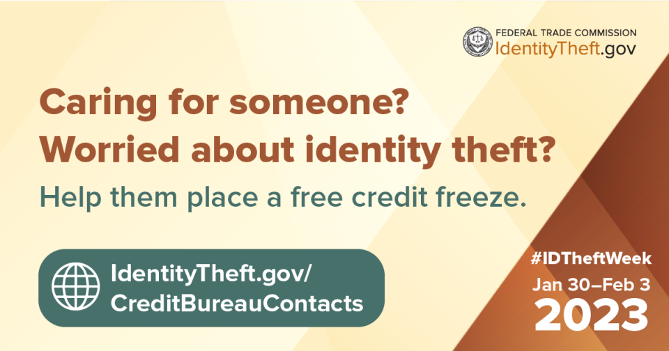 2023 Identity Theft Awareness Week Social Media Graphic - Caregivers