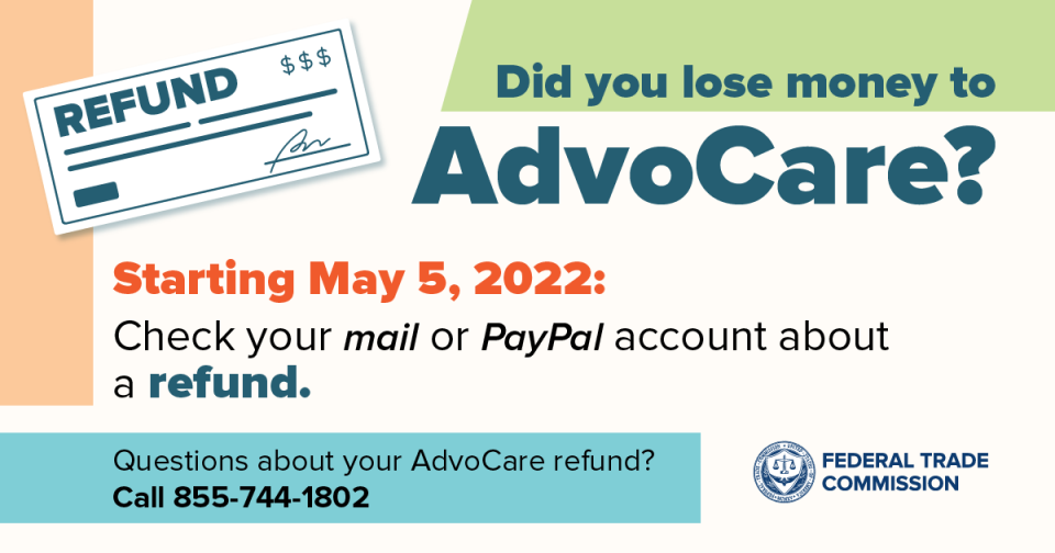 Did you lose money to AdvoCare? Starting May 5, 2022: Check your mail or PayPal account about a refund 