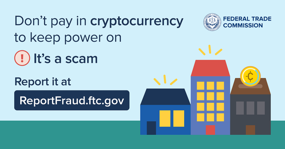 Don't pay in cryptocurrency to keep power on. It's a scam