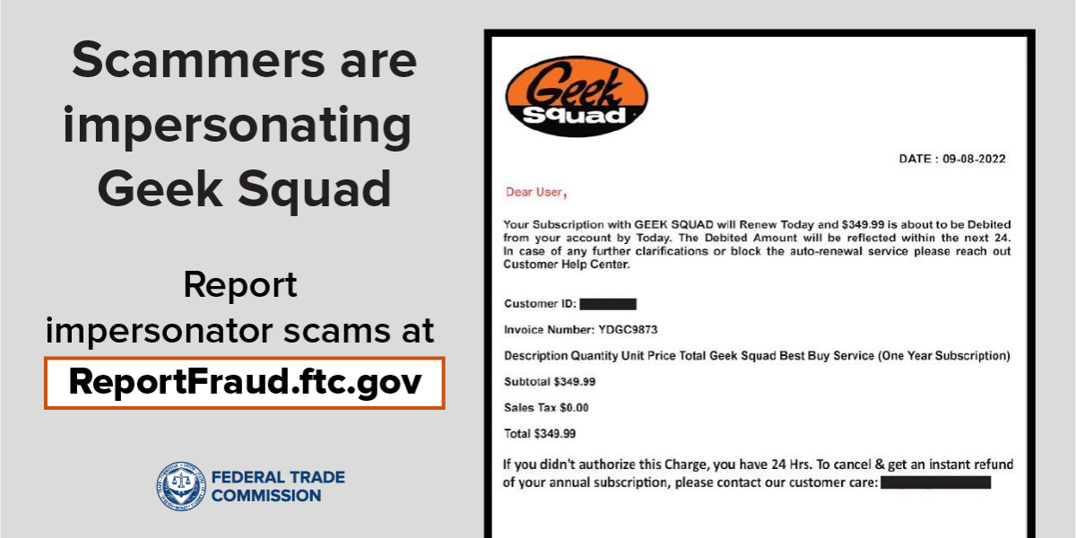 How to recognize a fake Geek Squad renewal scam