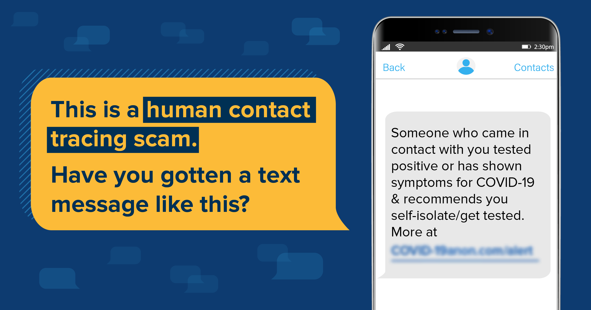 Scam text messages from unknown numbers could infect your phone