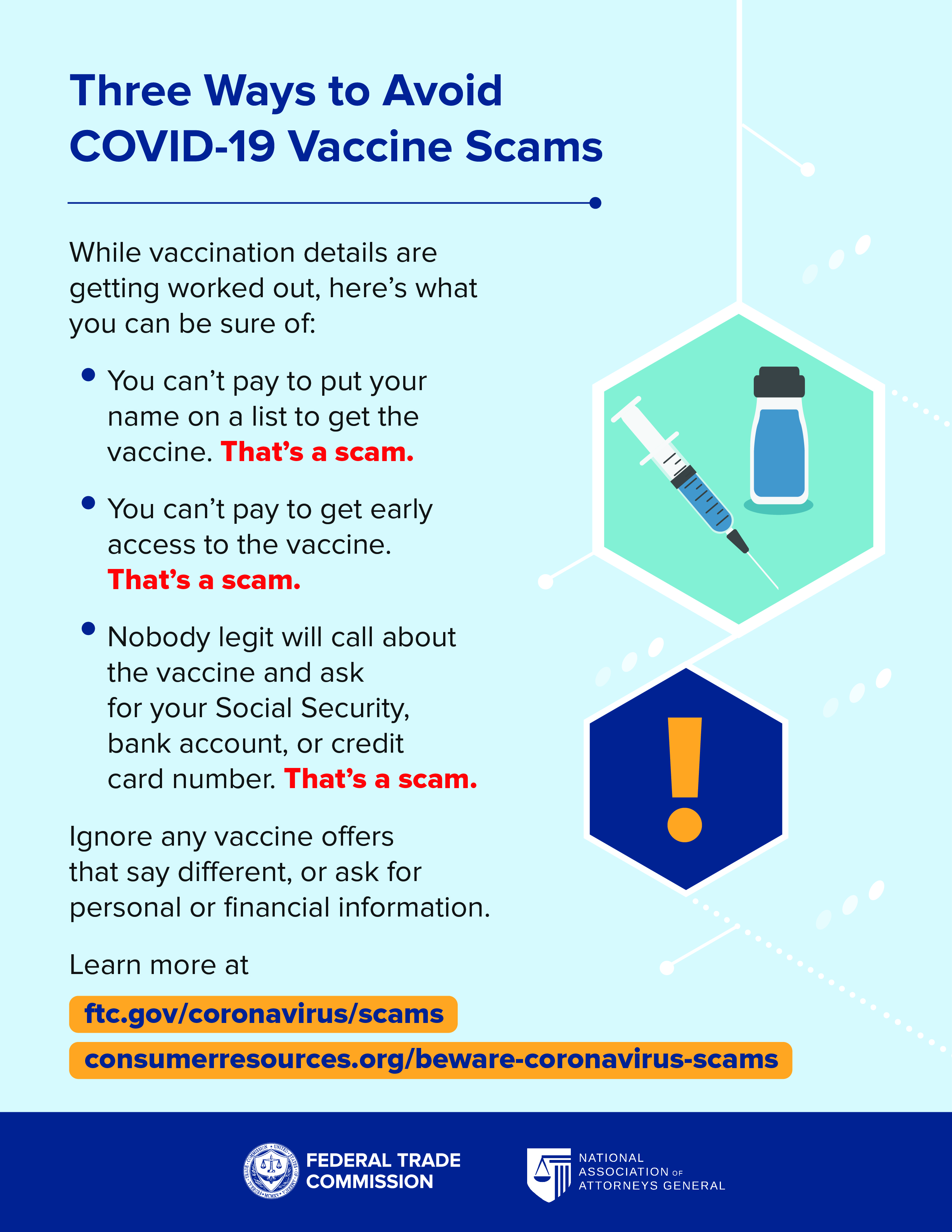 Avoiding Covid-19 Scams Infographic