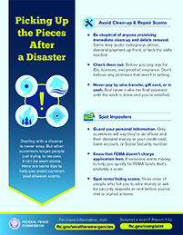 Graphic listing ways to pick up the pieces after a disaster