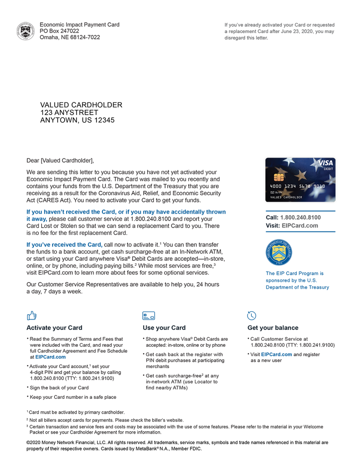 Activate your EIP Visa debit card now Consumer Advice