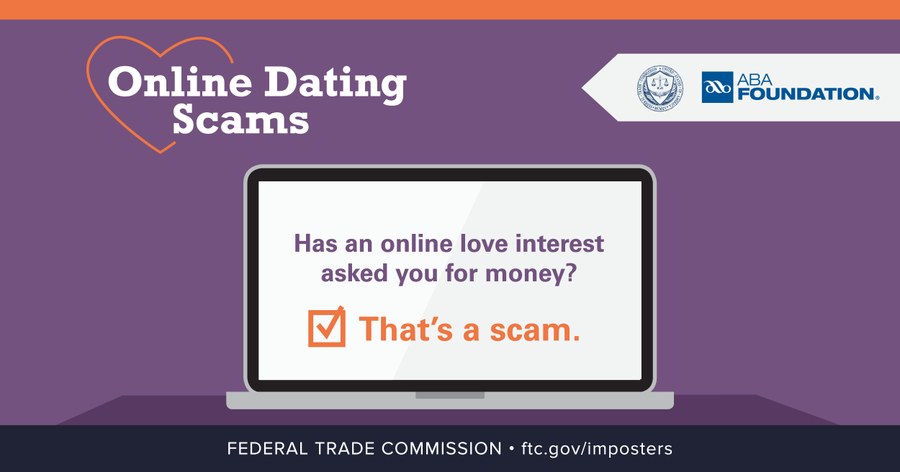 online dating scams FTC ABA graphic