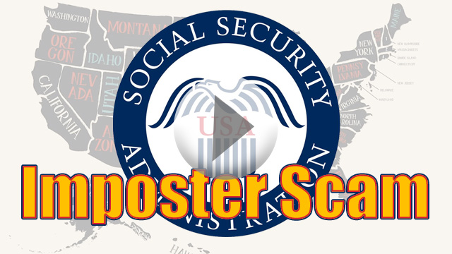 Social Security Administration Seal with Imposter Scam text