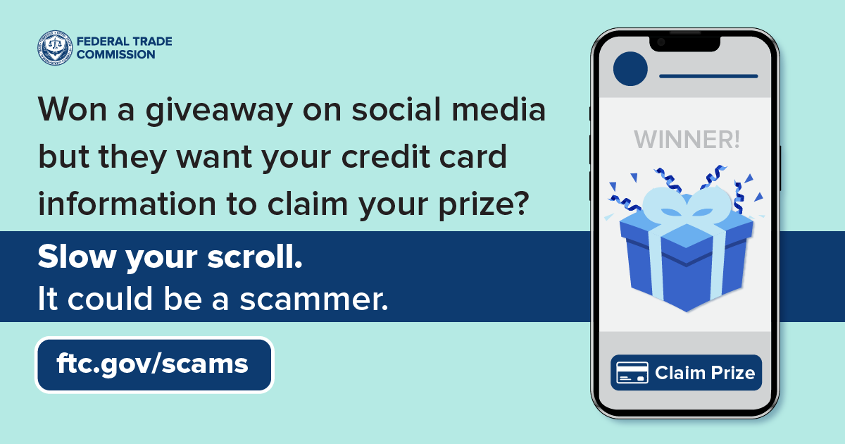 Slow your scroll: Spot and avoid social media giveaway scams