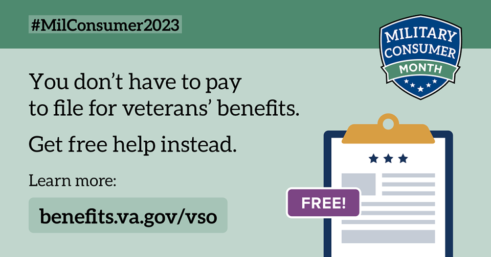 You don't have to pay to file for veterans' benefits. Get free help instead. Learn more: benefits.va.gov/vso