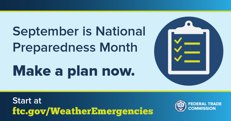 September is National Preparedness Month: Make a plan