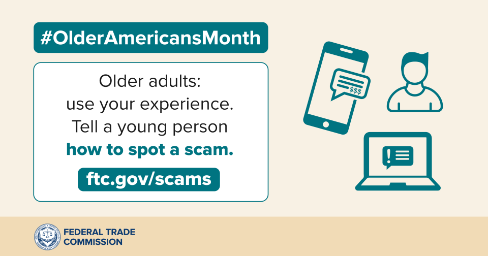 Older adults: tell a young person how to spot a scam